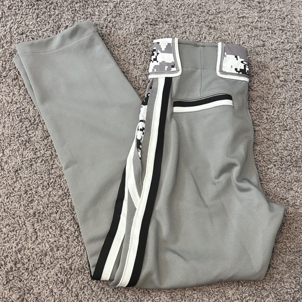 Boombah Grey black camo baseball pants Youth Hypertech Series Venom Digital Camo